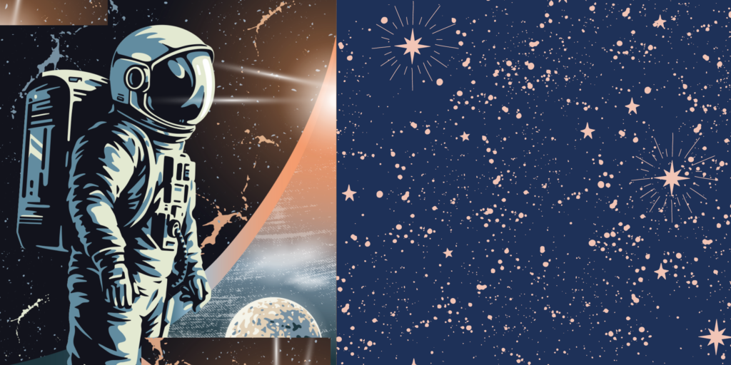 image of astronaut in space gazing at the navy sky with stars | Big data